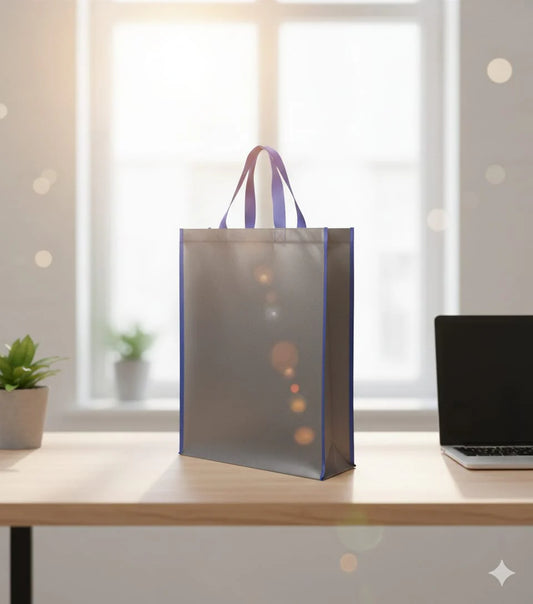 Shopping Bag - Grey & Blue - 120 GSM - Non Woven